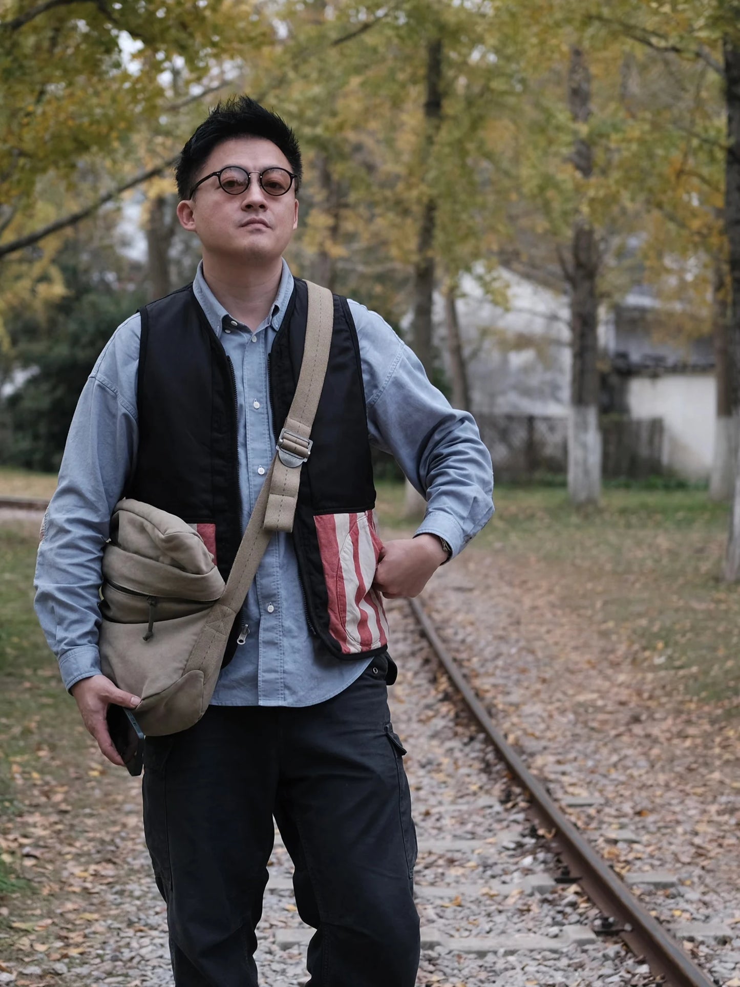 VISVIM 0021 20SS IRIS VEST mud-dyed striped vest washed and old double-sided vest