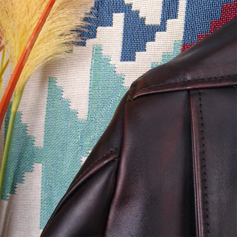 Horse leather bear hand-polished old American retro first-layer horse leather jacket men