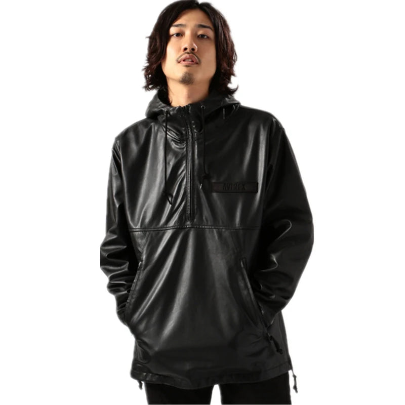 The first layer of water-dyed oil wax Pakistan imported sheepskin leather leather jacket unisex leather sweater