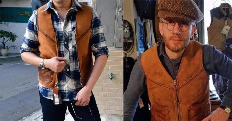 Sheepskin and fur integrated vest Turkish tire wool ultra-thin ultra-light warm vest men's