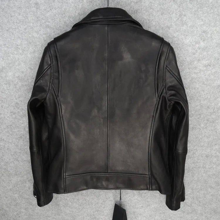 Italian wax imported sheepskin ladies genuine leather first layer sheepskin leather motorcycle clothing