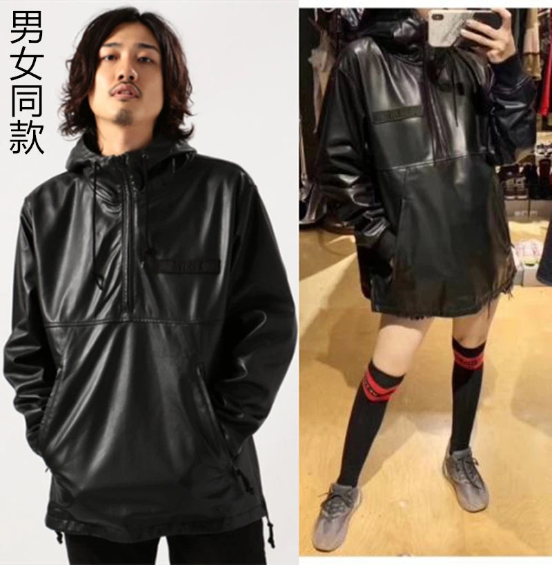 The first layer of water-dyed oil wax Pakistan imported sheepskin leather leather jacket unisex leather sweater