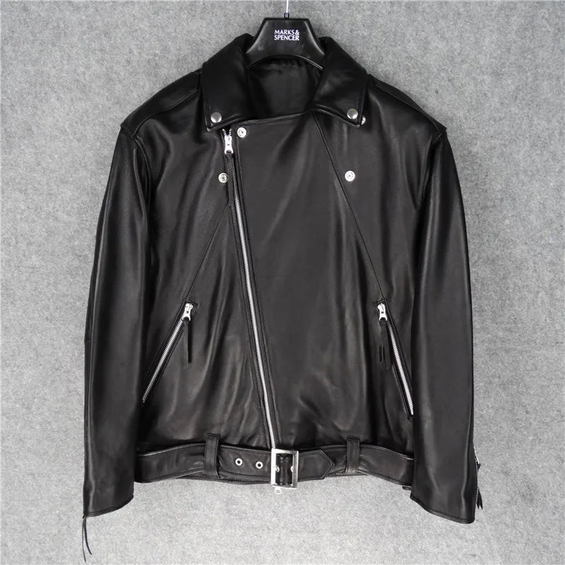 Oversize large silhouette leather jacket female locomotive boyfriend style