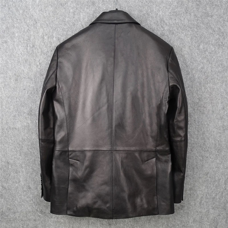 Men's Italian imported first layer uncoated sheepskin suit with excellent texture