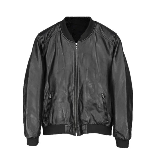 Leather slim fit jacket motorcycle jacket baseball jacket flight suit plus size men's clothing