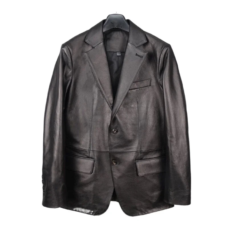 Men's Italian imported first layer uncoated sheepskin suit with excellent texture
