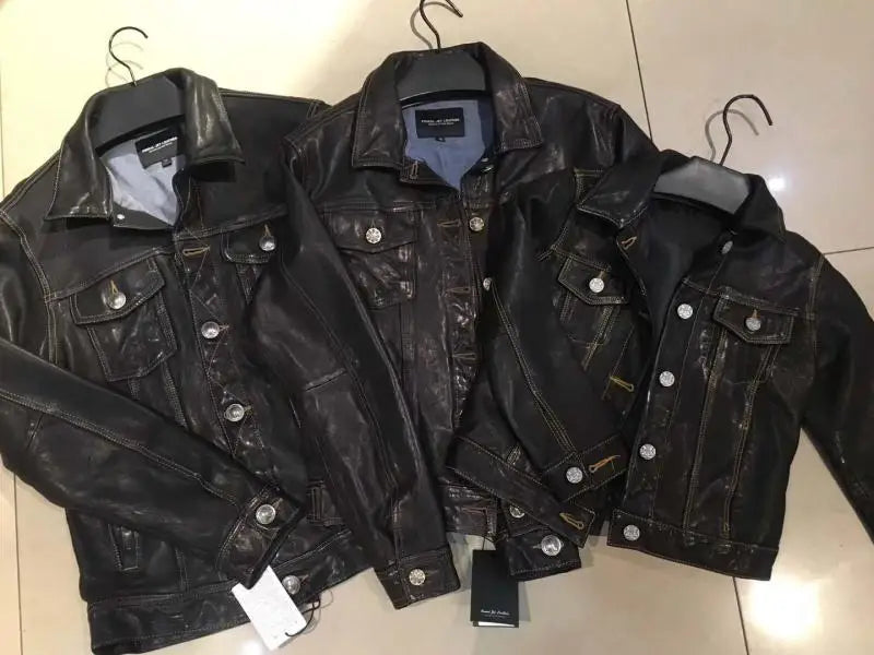 Children's clothing semi-vegetable tanned sheepskin plant ingredients environmentally friendly tanned to make wrinkled denim