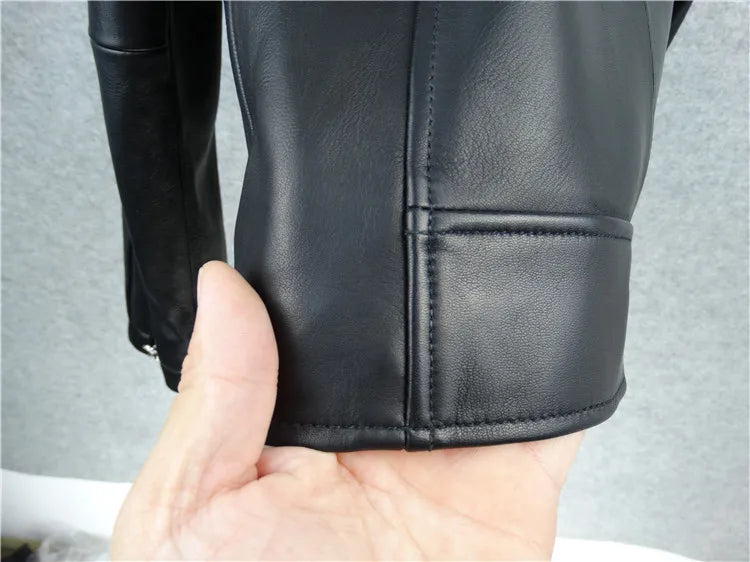 Italian wax imported sheepskin ladies genuine leather first layer sheepskin leather motorcycle clothing