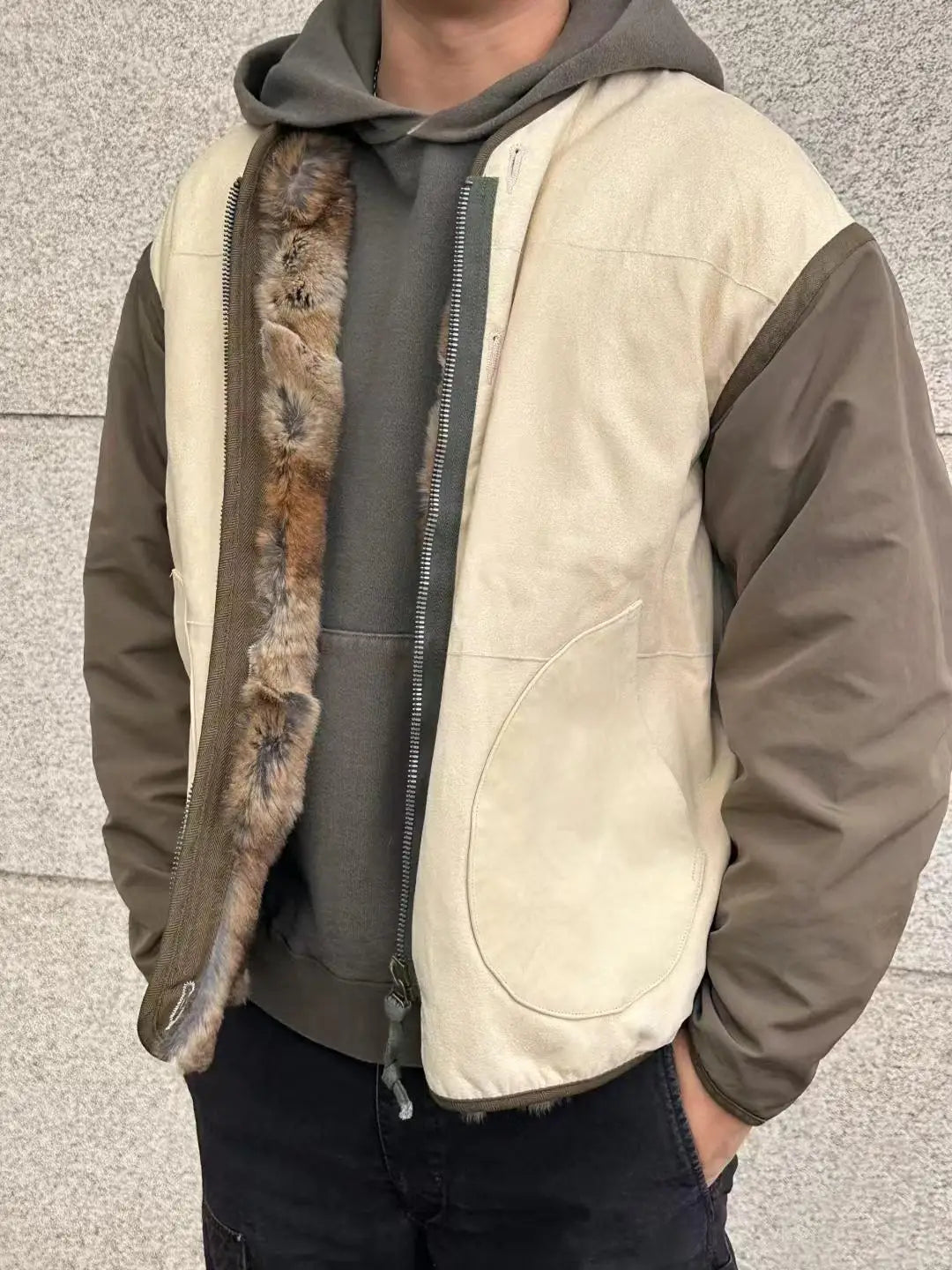 24SS IRIS JKT (RBT) double-sided rabbit fur iris sheepskin jacket