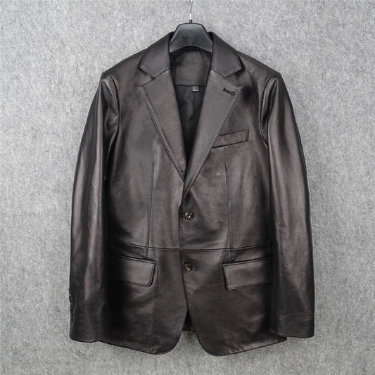 Men's Italian imported first layer uncoated sheepskin suit with excellent texture