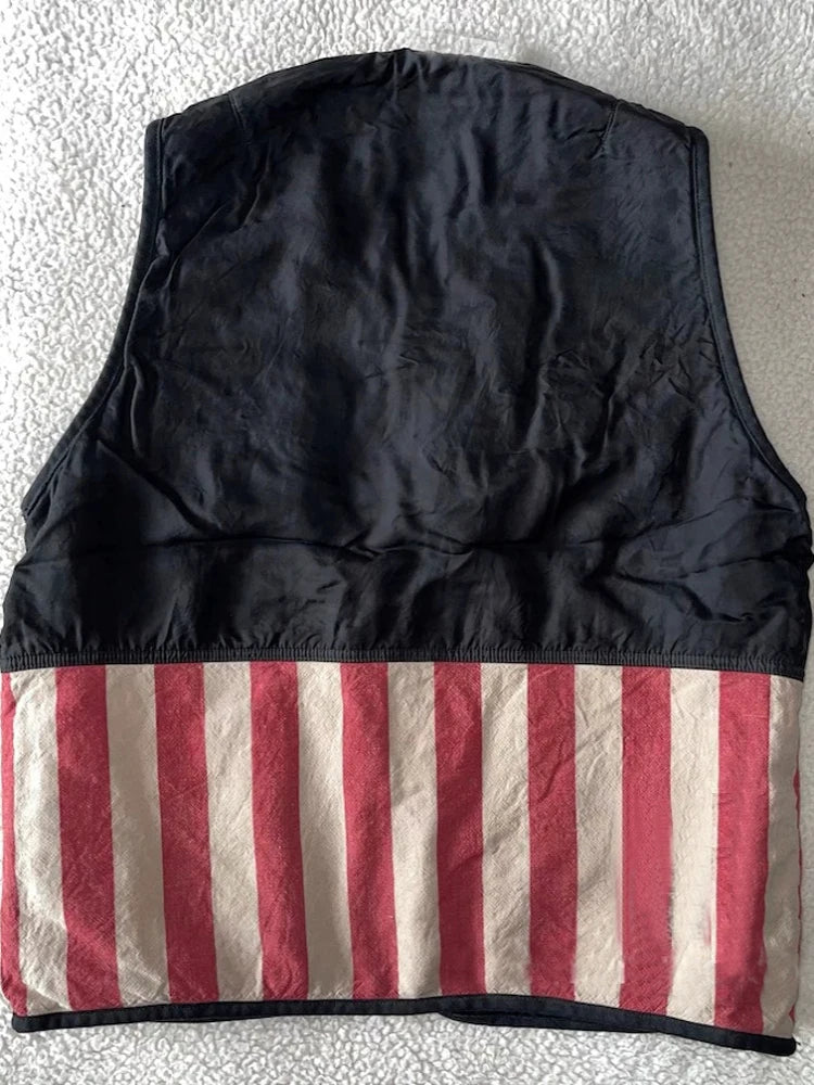 VISVIM 0021 20SS IRIS VEST mud-dyed striped vest washed and old double-sided vest