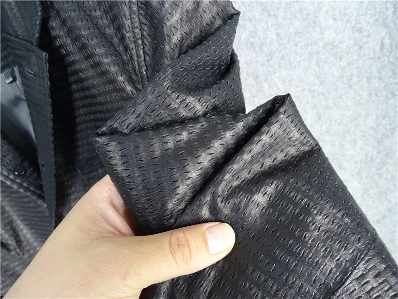 Whole body punched, breathable and comfortable suit, first layer imported sheepskin leather leather jacket men