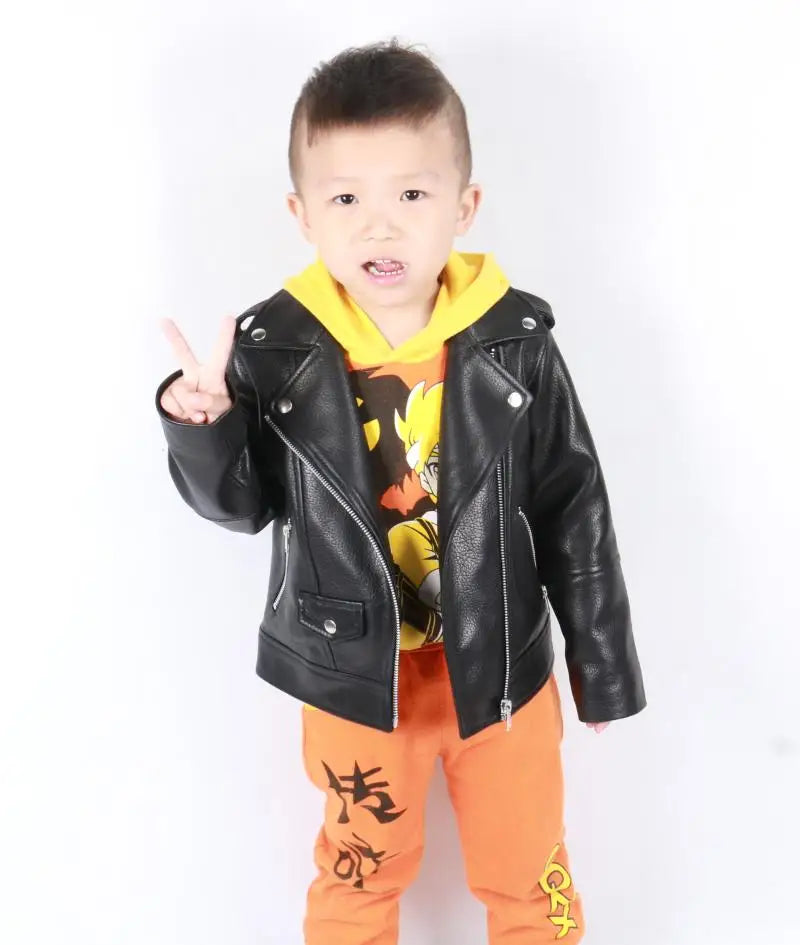 Children's clothing New Zealand imported foam sheepskin leather clothing locomotive with clear texture
